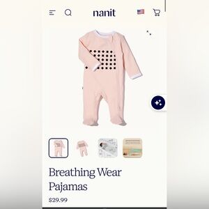 Pink Nanit pajamas - 0-3 months